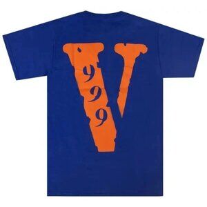 Vlone Juice X World 999 Short Sleeve Tee Blue Men Size XL Casual Streetwear NEW